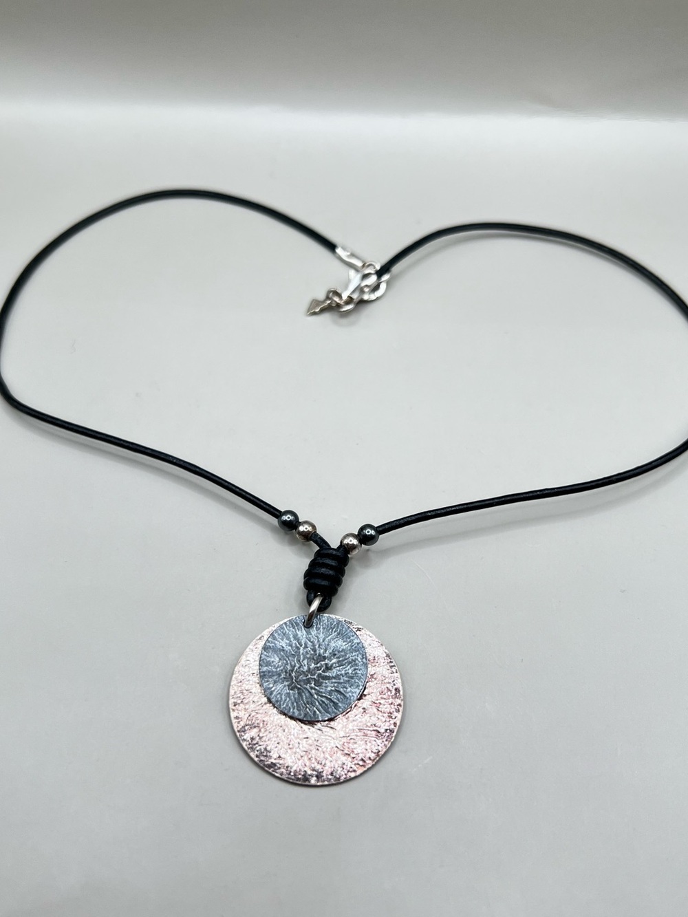 Silpada Brushed Oxidized Double Disc Necklace - Picture 7 of 7